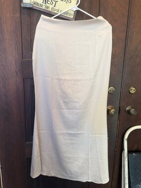 Classic Cream Maxi Skirt - Women's Elegant A-Line